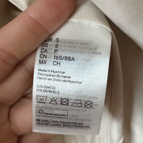 H&M size small Women's Cream felted Jacket, button up, oversized, soft - Picture 5 of 7